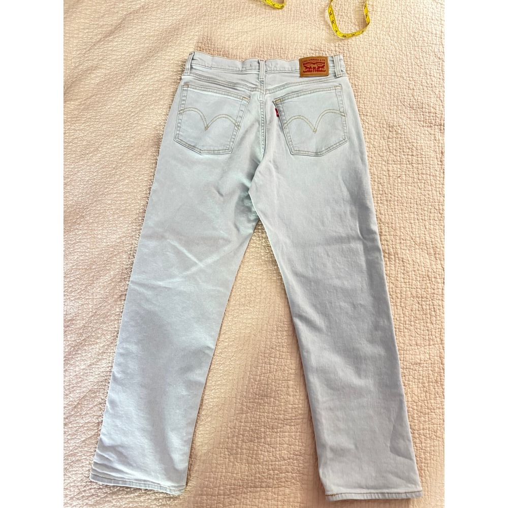 Levi's Wedgie Straight Jeans Womens 30 Light Wash High Rise Button Fly - Picture 8 of 9